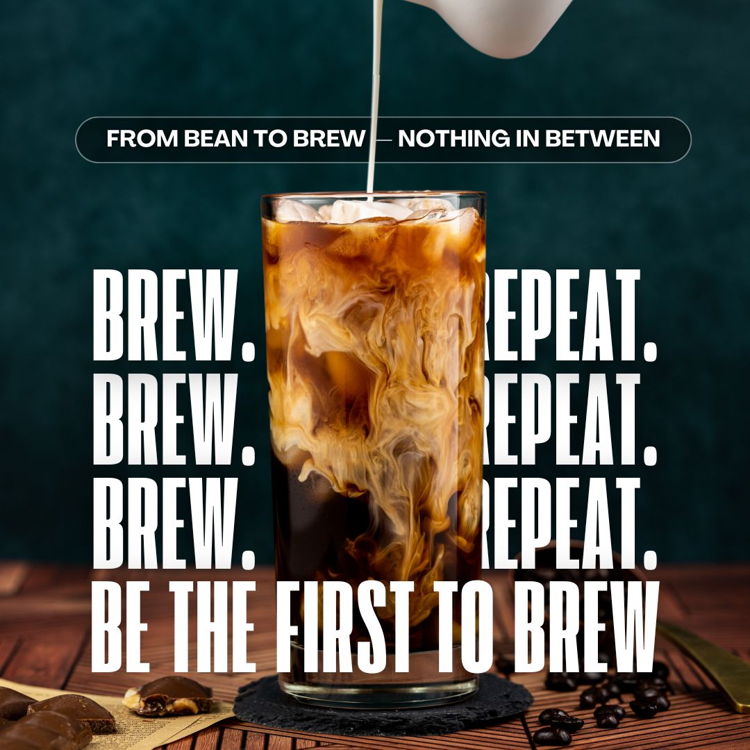 Brown White Playful Typography Coffee Instagram Post